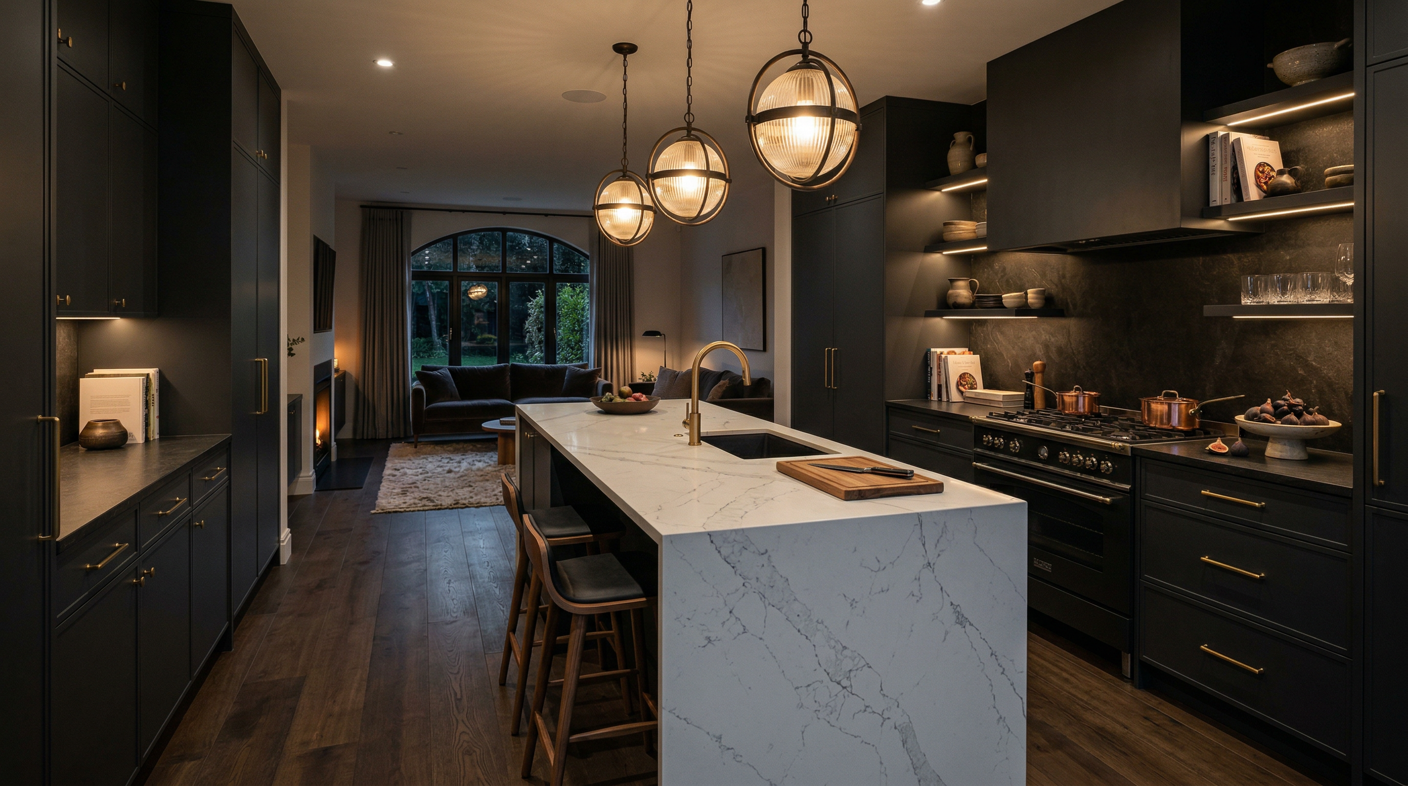 Luxury kitchen interior with high-end upgrades in new construction home