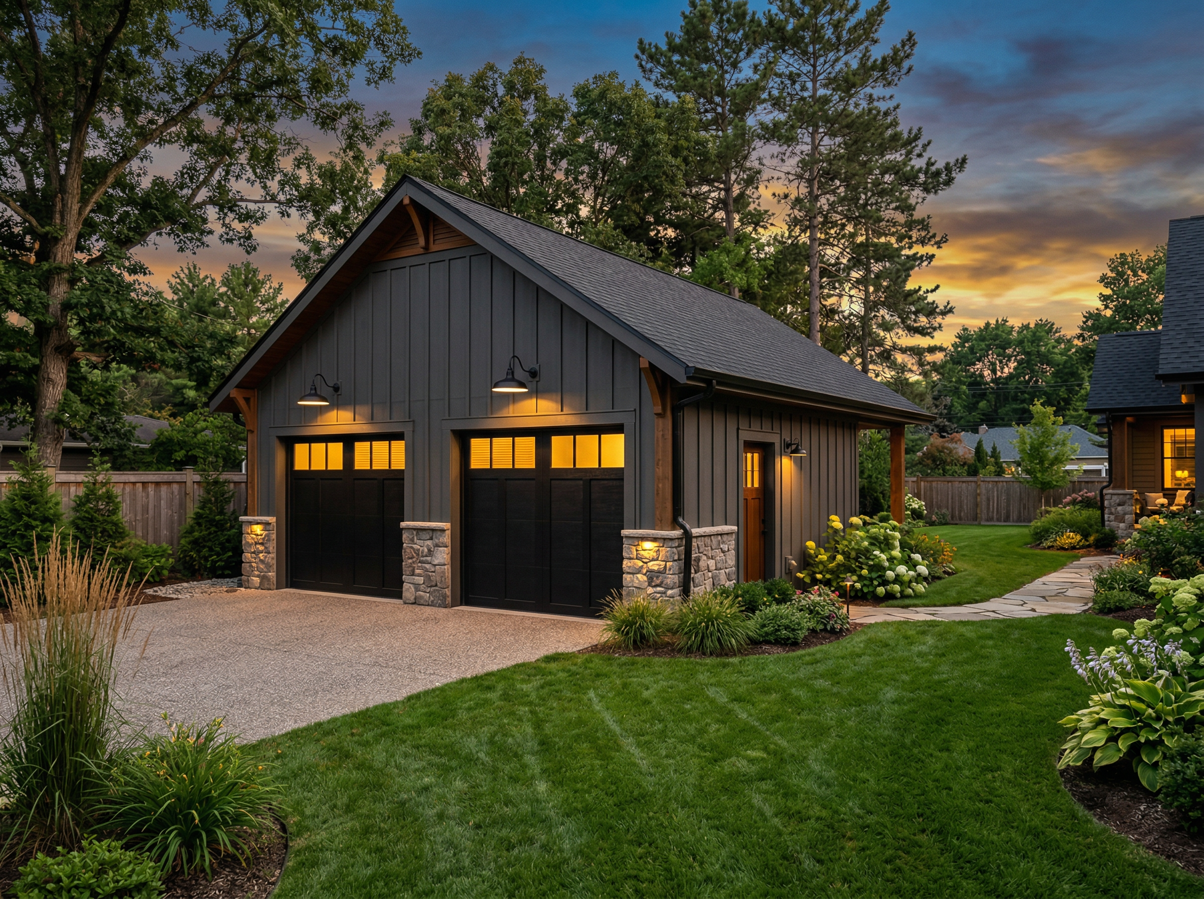 Custom detached garage build — Hovey Construction special projects Siouxland