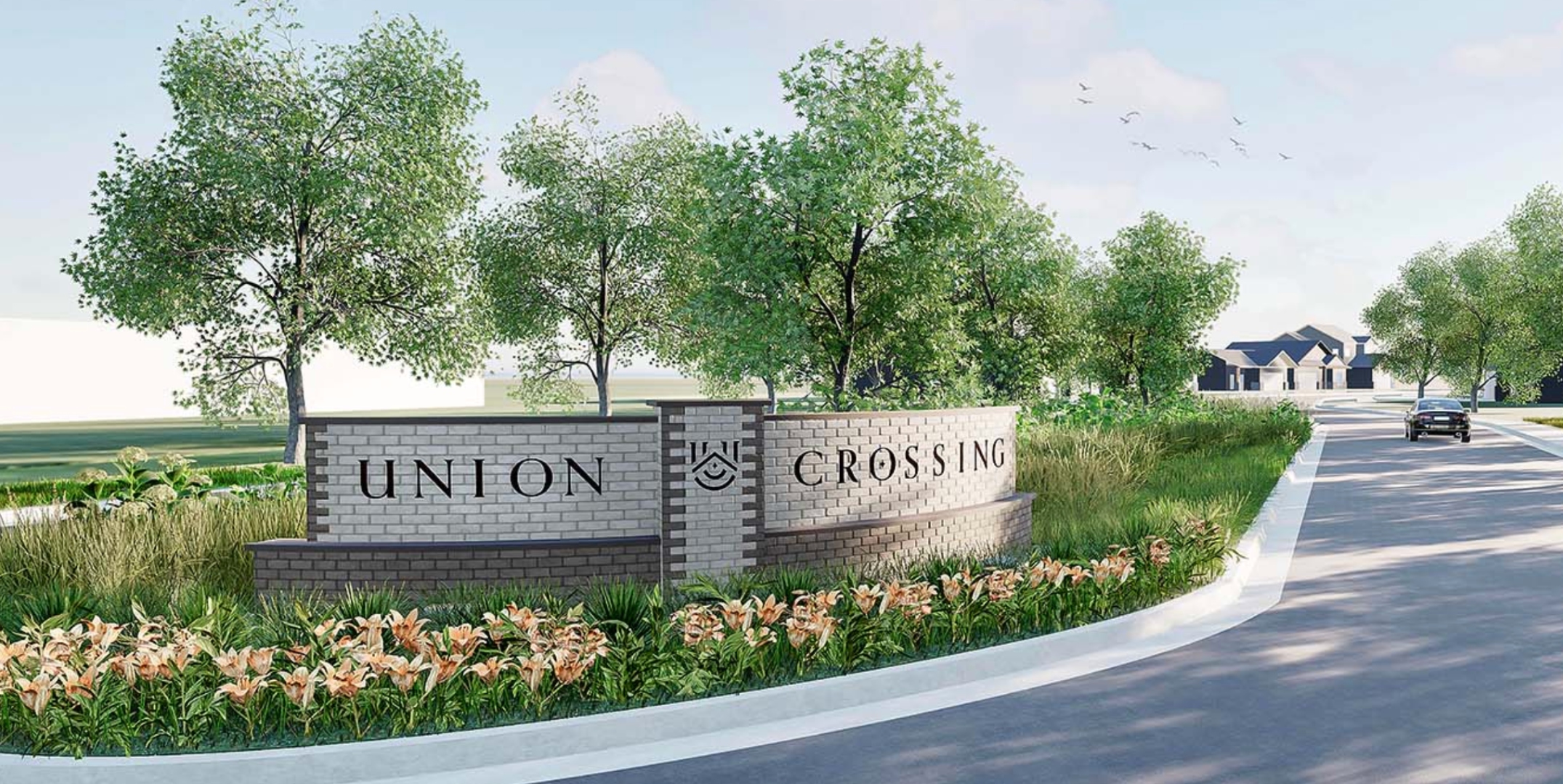 Union Crossing entrance monument — North Sioux City SD master-planned community